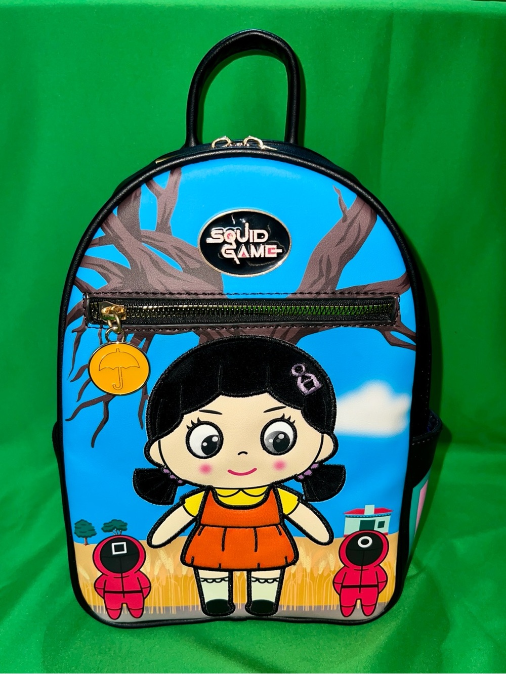 SQUID GAME Kids Blue Mini Backpack with velvet hair Girl